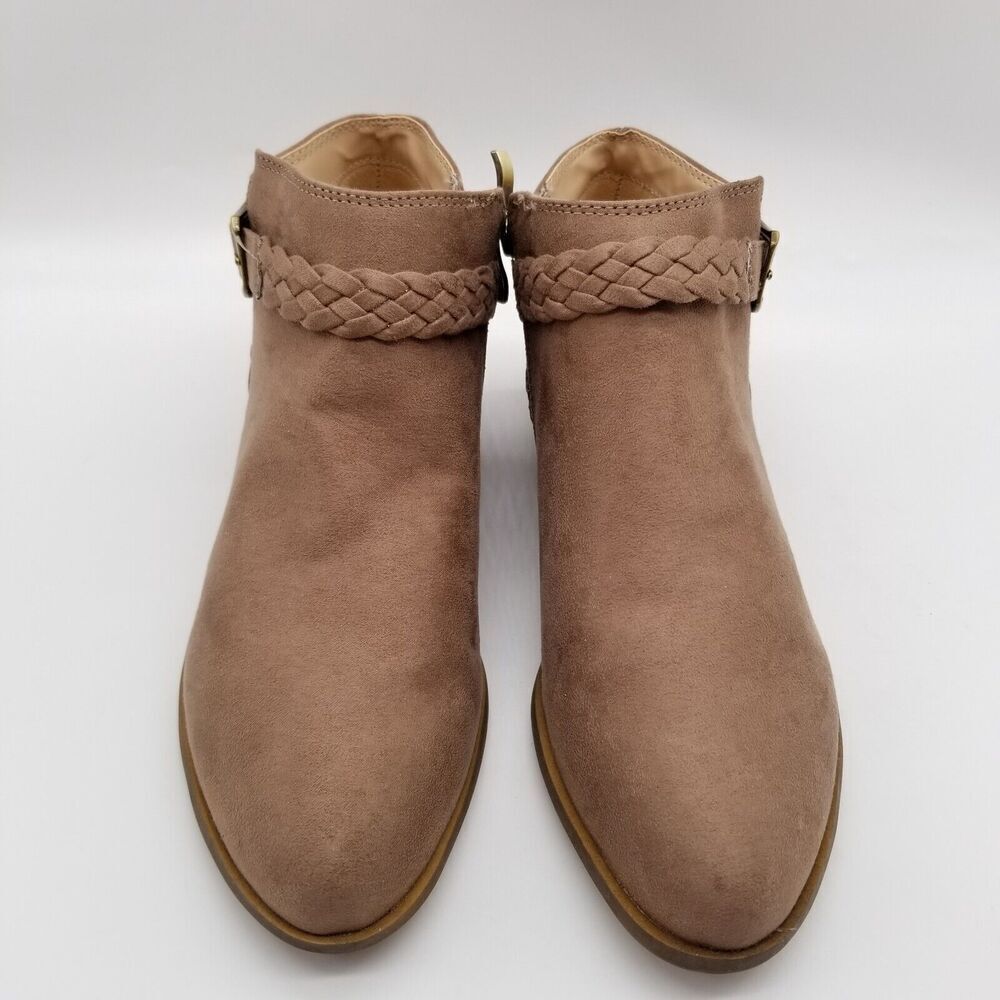 LifeStride Women's Adriana Booties Size 8M Brown Ankle Block Heel Side Zip - Picture 2 of 10